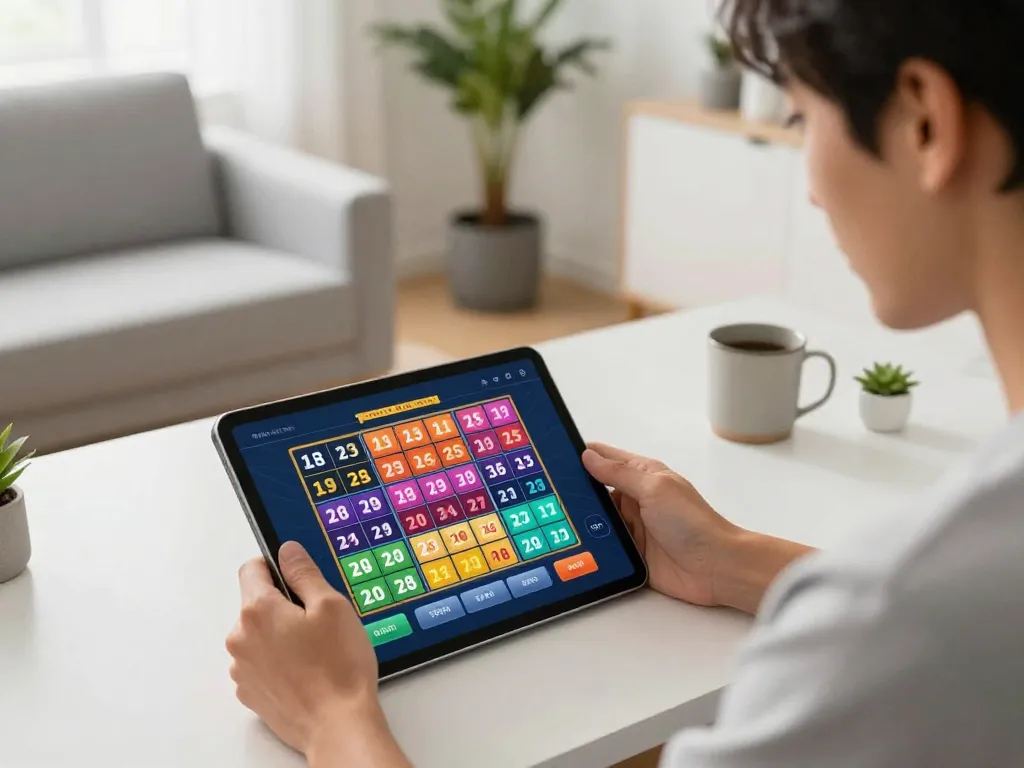Engaging in đánh lô online, a player uses a tablet to place smart bets on lottery numbers.