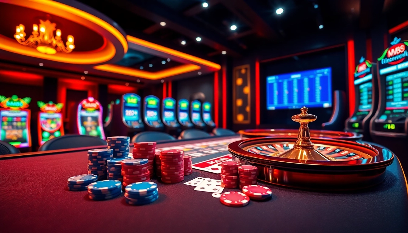 MM88 online gambling scene with vibrant casino elements and engaging atmosphere.