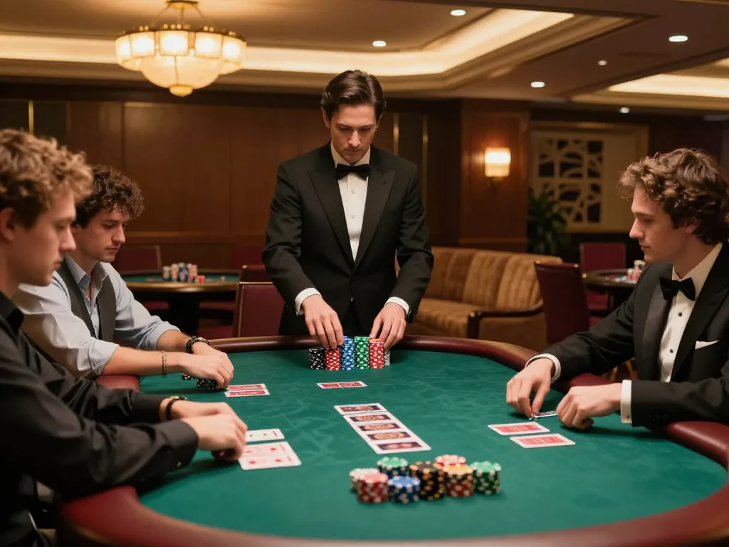 Players engage in a thrilling poker game at 33win casino, showcasing strategy and excitement.