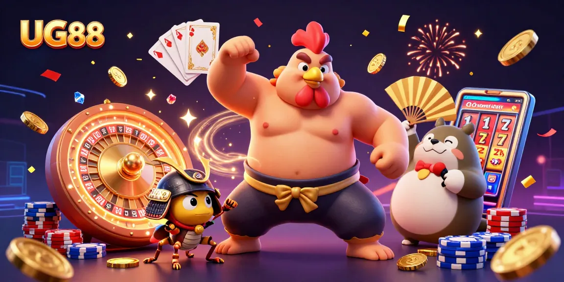 Experience thrilling action at UG88 with dynamic characters and vibrant casino elements.