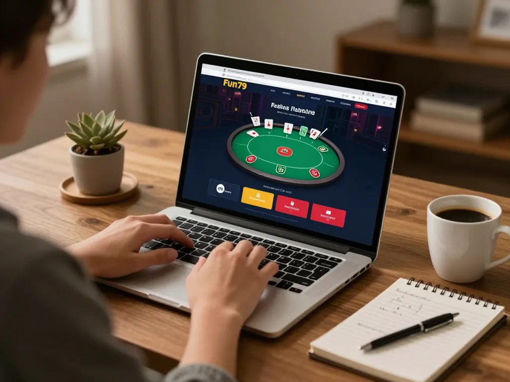 Login to Fun79 seamlessly while enjoying an online gambling session on your laptop.