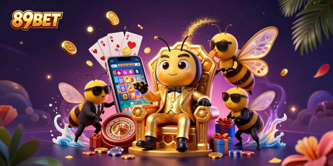 Experience the excitement of 89BET with vibrant slot games and thrilling action in this lively casino scene.