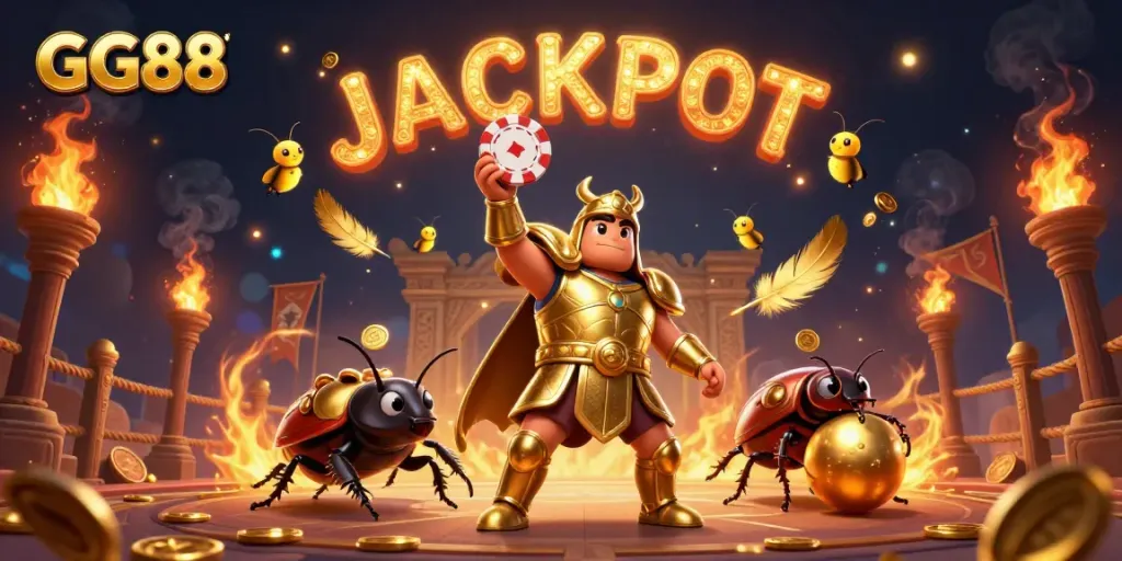 Experience the excitement at GG88 with vibrant casino visuals of victory and jackpot celebrations.