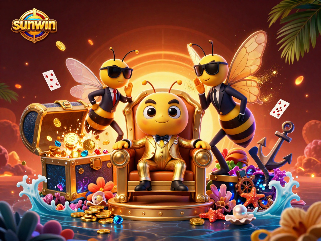 Engage with sunwin's vibrant casino adventure featuring a cartoon bee mob boss and dynamic gaming elements.
