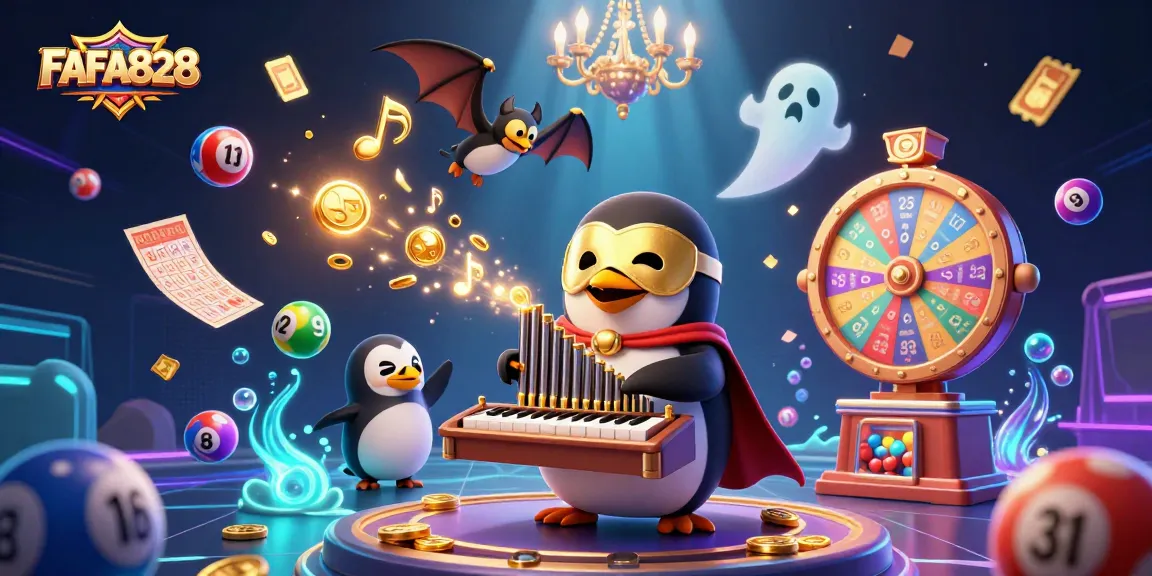 Engage with FAFA828's thrilling animated scene featuring a penguin playing lottery games.