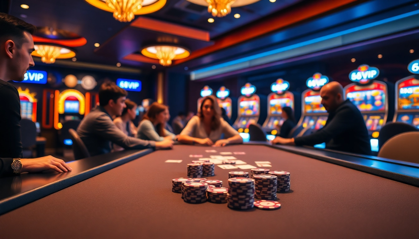 Play poker at the 68VIP table while enjoying a lavish casino atmosphere.