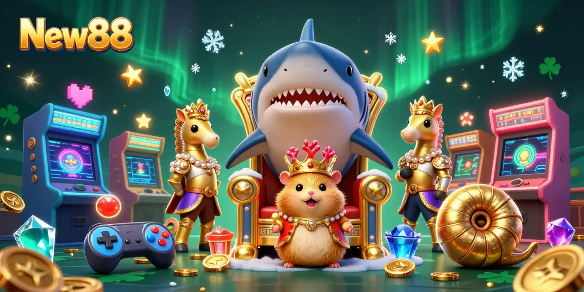 Experience thrilling gaming adventures at New88 with the fierce hamster king and royal sea guardians.