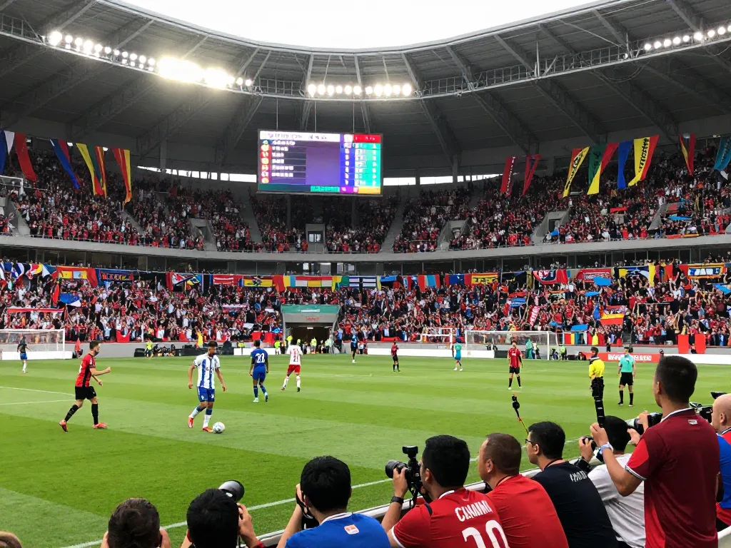 Fans cheering loudly at a live 7m football match event with vibrant energy and excitement.