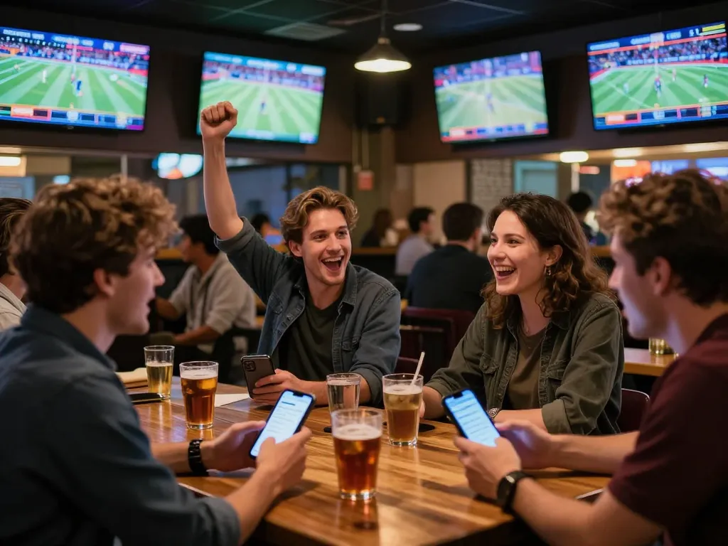 Bet big on sports at 789win with friends cheering during live betting excitement