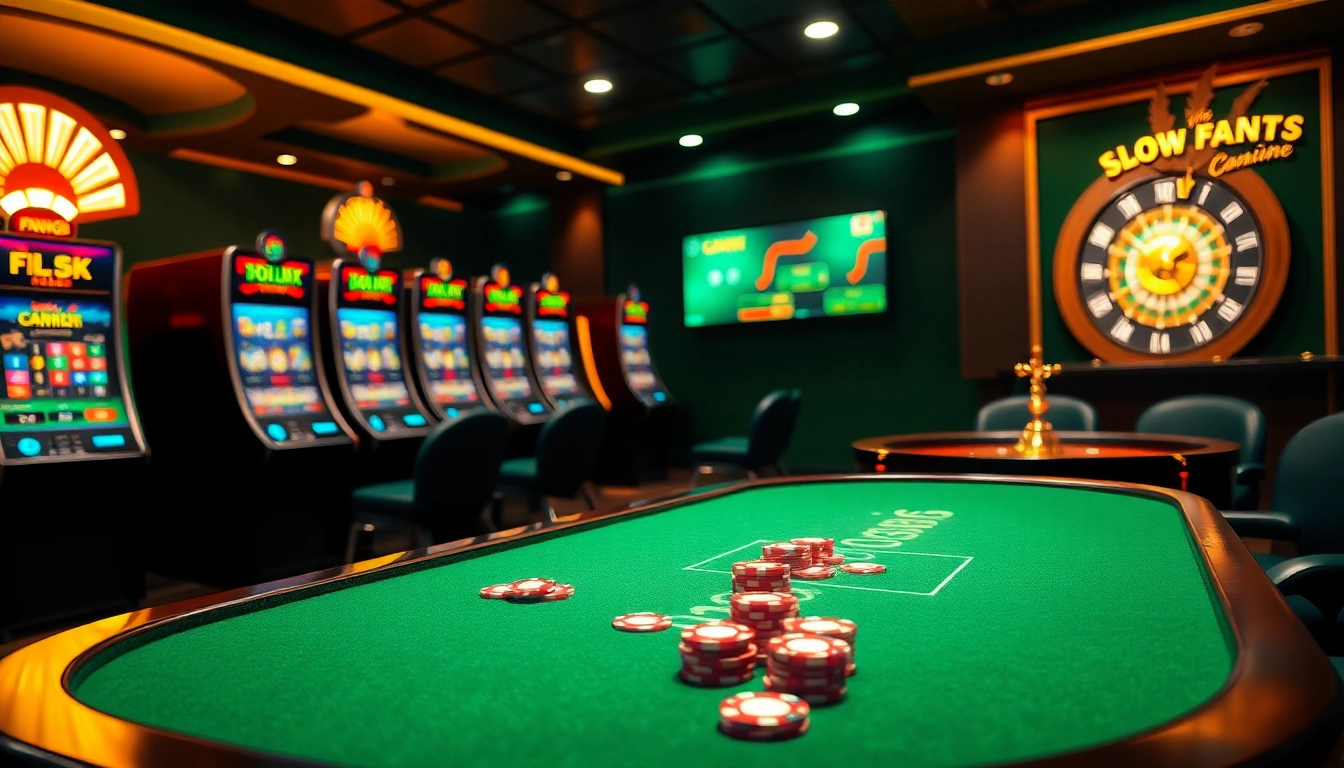 Experience thrilling S8 game gameplay at a luxurious casino scene filled with vibrant slot machines and poker chips.