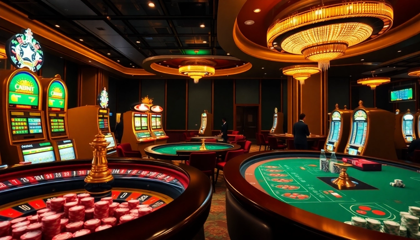 Experience thrilling gaming at rr99 casino tables with vibrant poker chips and illuminated slot machines.