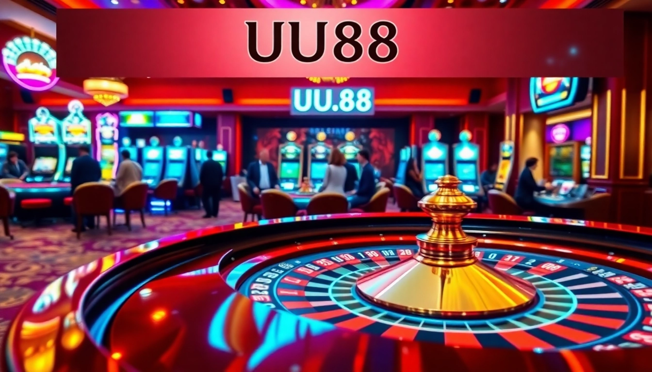 UU88 players enjoying an exciting roulette game at a luxurious casino setting.