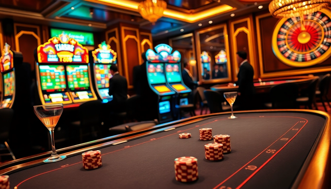 Experience the thrill of gambling at Trang chủ TT88, showcasing vibrant slots and luxurious poker tables.