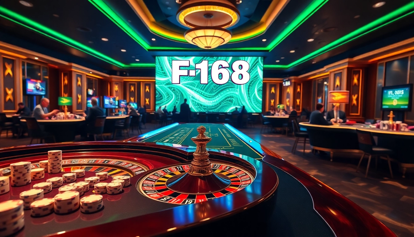 Players enjoy high-stakes games at F168's vibrant casino table