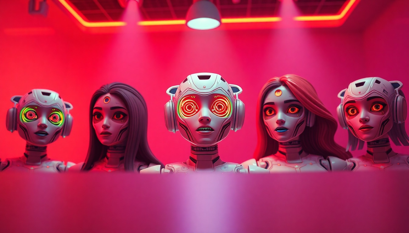 Dynamic representation of five distinct NSFW AI characters, showcasing the engaging aspects of ai nsfw platforms.